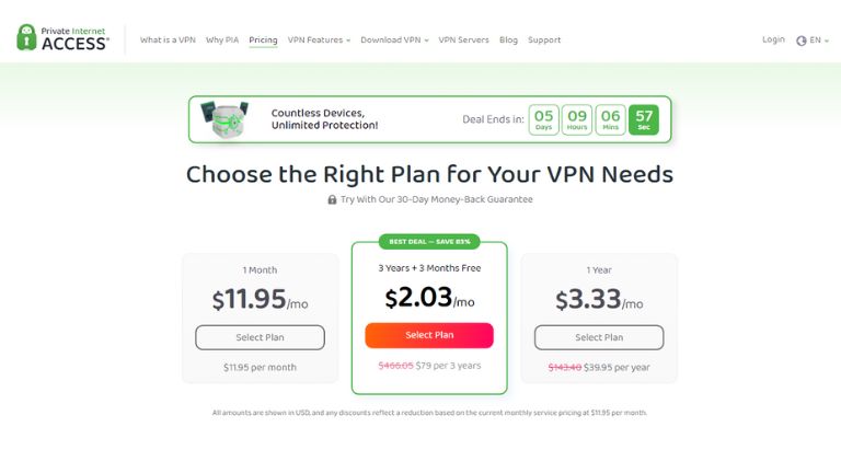 PIA VPN Pricing